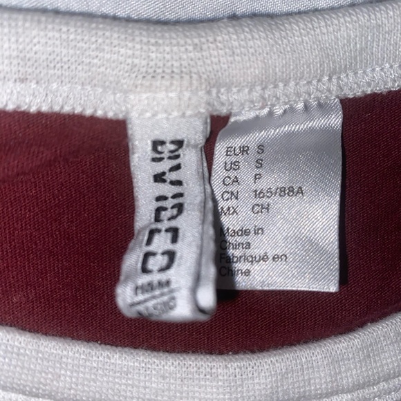 H&M Burgundy with white stripes Shirt - Picture 5 of 5